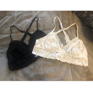 2 lace bralettes